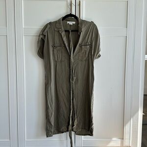 Sage mini dress with adjustable strap, size 8